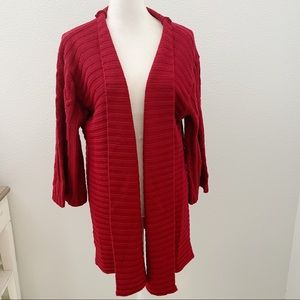 Sundance open long cardigan cable knit sleeve lg